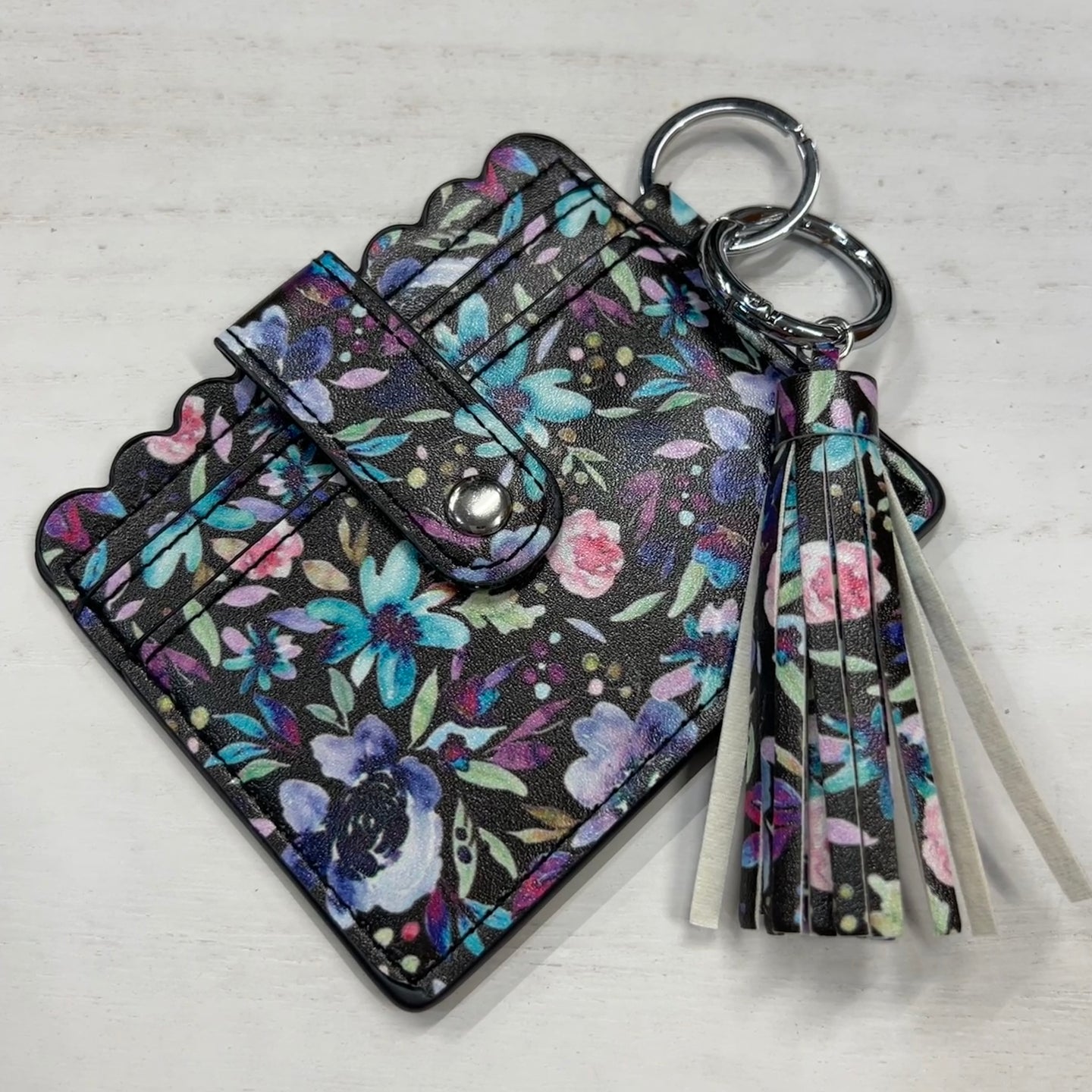 Midnight Blossom Wallet w/Tassel